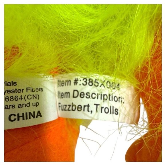 Dreamworks Trolls FUZZBERT GREEN HAIRY CHARACTER 12" Plush STUFFED toy - Picture 2 of 4